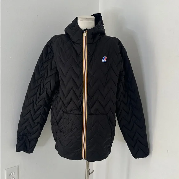K.Way Marten Light Hooded Thermo Black Jacket Size XL